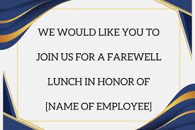 10 farewell lunch invite message to
