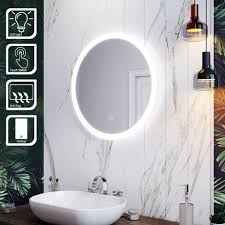 elegant ambient light mirror round