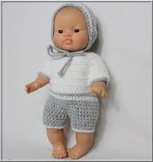 Combinaison short et béguin au crochet pour poupon 28/30/34 cm | Tricot pour  poupon, Robe au crochet pour bébé, Vêtements de poupée bébé