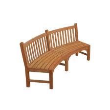 armless curved garden bench country