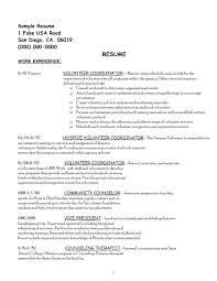 Volunteer Work On Resume Example Sample Resume Volunteer Experience
