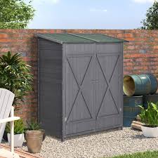 Outsunny Garden Wood Storage Shed W
