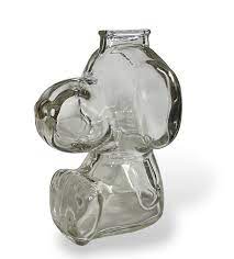 Vintage Clear Glass Snoopy Bottle Bank