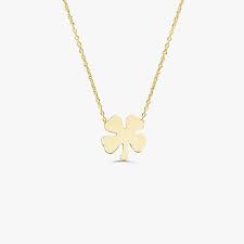 14k four leaf clover charm necklace