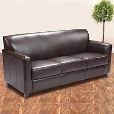 Carnegy Avenue Hercules Diplomat Series 70 In Square Arm Faux Leather Contemporary Rectangle Sofa In Brown