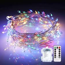 Fairy Lights Ecowho Outdoor String Lights Battery Operated With Remote Control 8 Modes 200 Led Ip67 Waterproof Starry Lights For Garden Bedroom