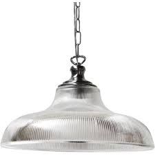 Clear Ribbed Glass Ceiling Pendant