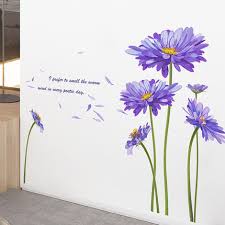 A Set Of Purple Flower Wall Stickers