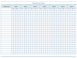 free printable weekly attendance sheets
