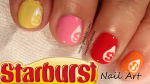 starburst candy nail art you