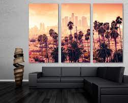 Los Angeles Palm Tree Wall Art Canvas