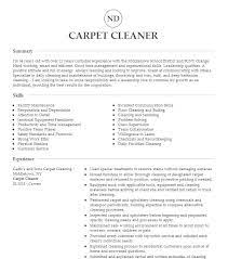 carpet cleaner resume sle