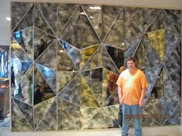 Abstract Mirror Glass Pyramid Wall Art