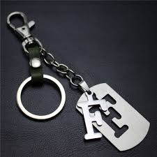 Us 2 09 30 Off Capital Letter F Separable Stainless Steel Pendant Leather Keychains Charm Bag Hang Car Keyring 26 Letters Series Gift In Key Chains