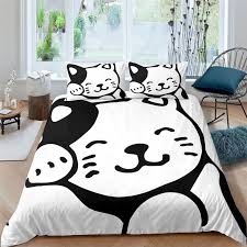 Cute Pet Cat Cartoon Bedding Set For
