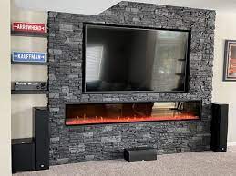 Fireplace And Tv Wall Design Genstone Diy