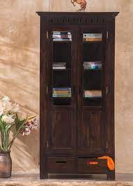 solid wood kuber bookcase with glass