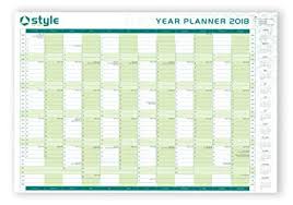 2018 A1 Large Laminated Yearly Wall Planner With Staff