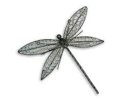 Silver Wire Dragonfly Wall Art Small