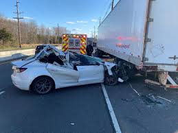 The person driving the bicycle was identified. Tesla Using Cruise Control Crashed Into Tractor Trailer In New Jersey