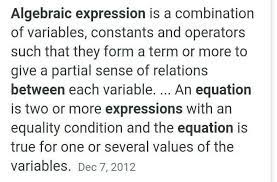 difference between algebraic expression