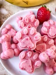 frozen strawberry banana dog treats