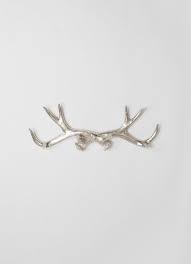 faux deer antler decor in silver antler