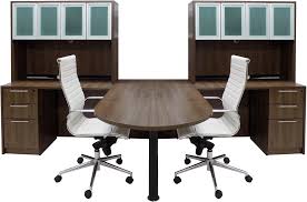 This home office leaves plenty of space for two. 2 Person Desks Shared Workstations Modern Office