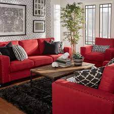 red couch living room red sofa living