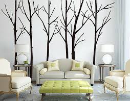 huge birch forest tree room wall