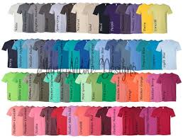 Every Color G640 Digital File Shirt Color Chart Gildan