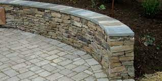 paver patio with building stone seating