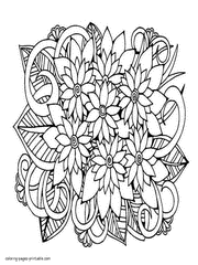 Free easy flower coloring pages. 130 Flower Coloring Pages For Adults Free