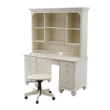 Shop ethan allen for quality office chairs and desk chairs including leather office chairs and performance fabric options. Ethan Allen Knee Hole Desk Bookcase Hutch And Office Chair In White Ebth