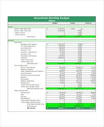 Basic House Hold Monthly Budget Template Excel Monthly
