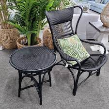 Byron Round Rattan Cane Side Table