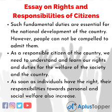 essay on rights and responsibilities of