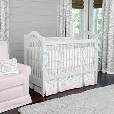nursery designer crib bedding in pink