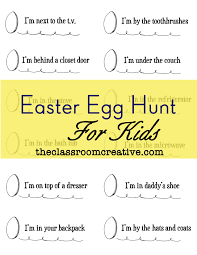 This fun printable easter scavenger hunt clues includes printable easter egg hunt ideas, clues as well as blank eggs for you to write your own clues on. Easter Scavenger Hunt For Kids