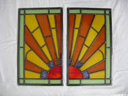 Art Deco Leaded Stained Glass Panels