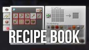 minecraft in game recipe book in game