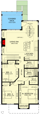Contemporary 3 Bed House Plan With