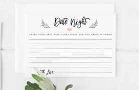 Date Night Ideas Cards Wedding Advice Cards Template Pink Heart Laurel Wreath Bride Or Groom Wedding Date Night Ideas Wp40