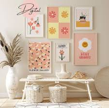 Pastel Pink Flower Wall Prints Pastel