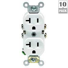 Wouldn't it be dangerous to plug something into to one of. Leviton 20 Amp Commercial Grade Duplex Outlet White 10 Pack M02 Cbr20 Wmp The Home Depot