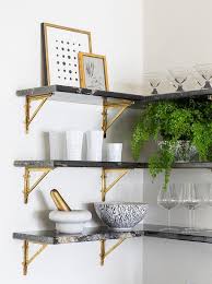 White Kitchen Shelf With Black Brackets