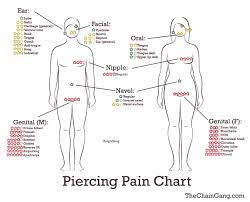 piercing pain level chart