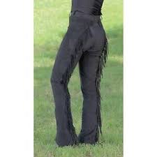 Details About Hobby Horse Fringed Ultrasuede Chaps In Black Or Chocolate New
