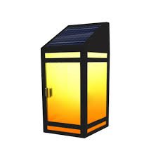 black solar led outdoor wall light
