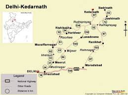 delhi to kedarnath distance badrinath